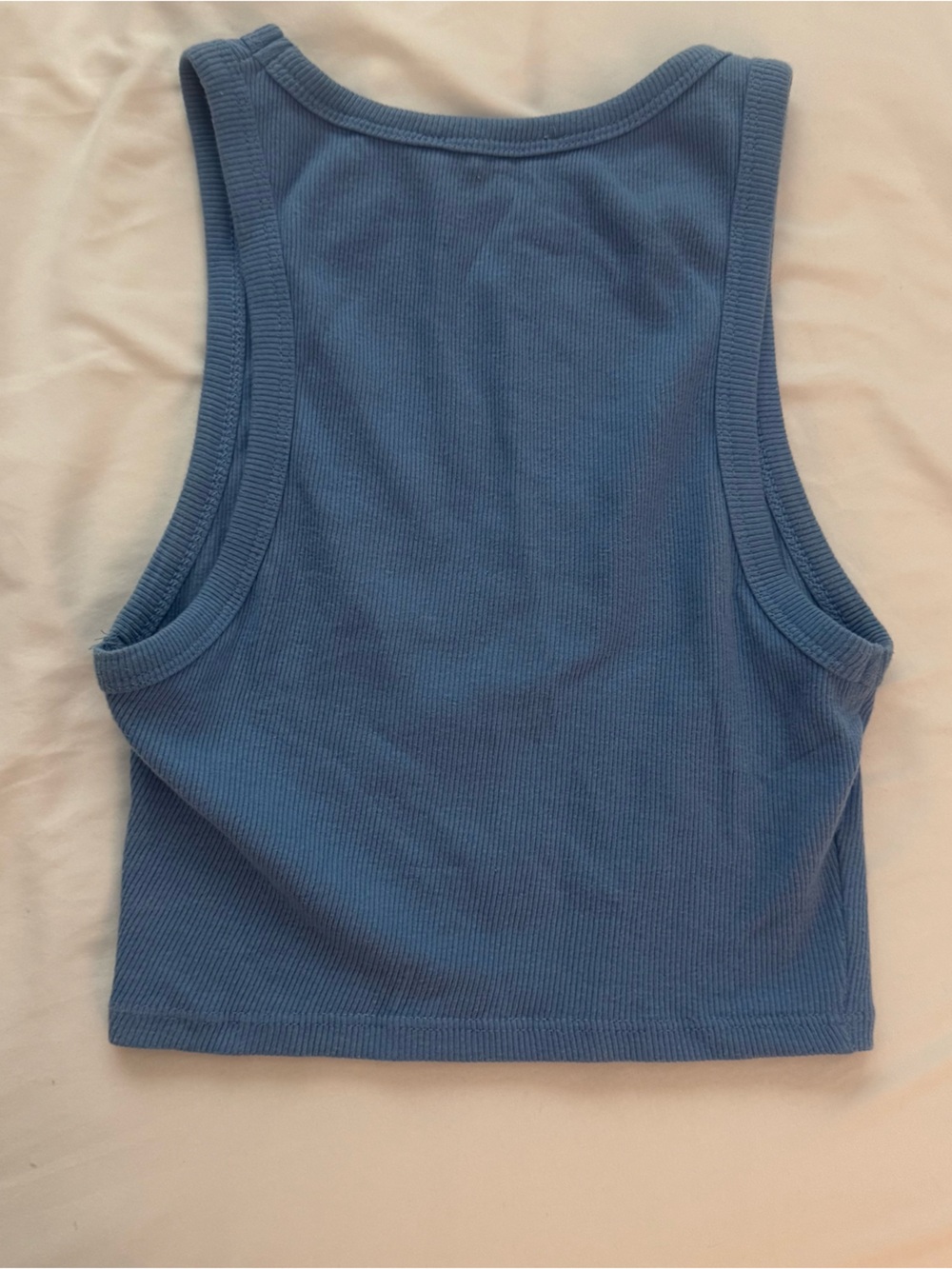 Zara Light Blue Ribbed Tank Top - Picture 3 of 3